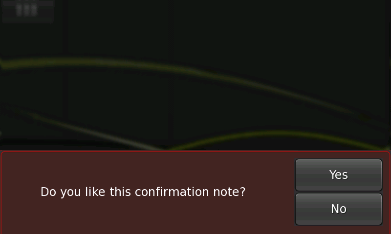 Screensoht of confirmation note